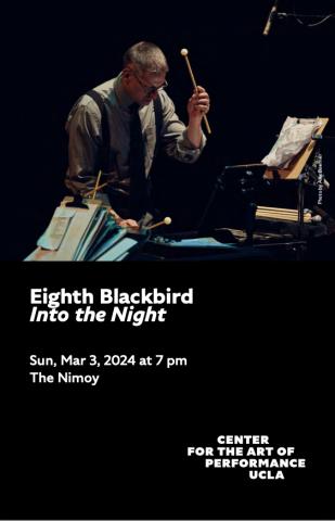 Program cover for Eighth Blackbird featuring image of a conductor