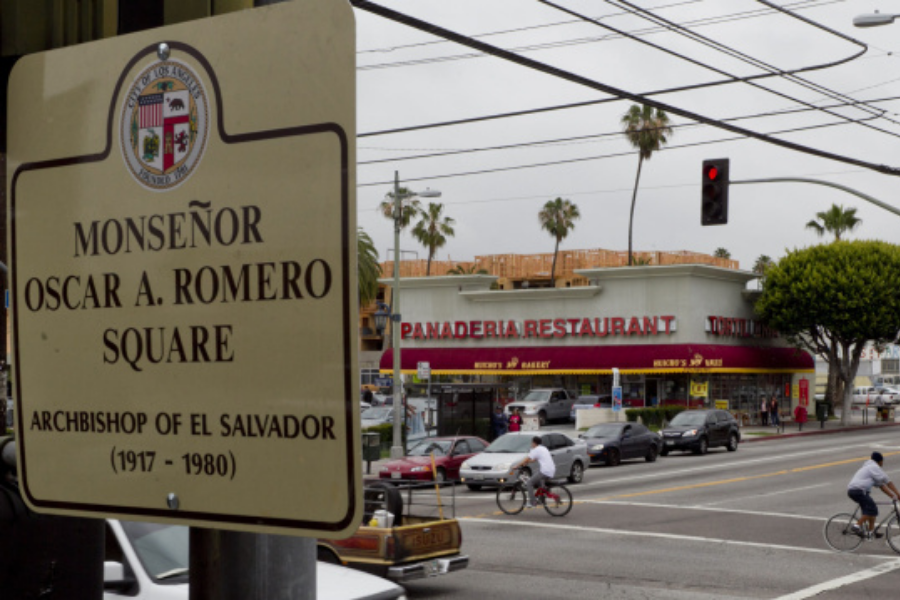 Photo of Los Angeles' Monseñor Oscar A. Romero Square