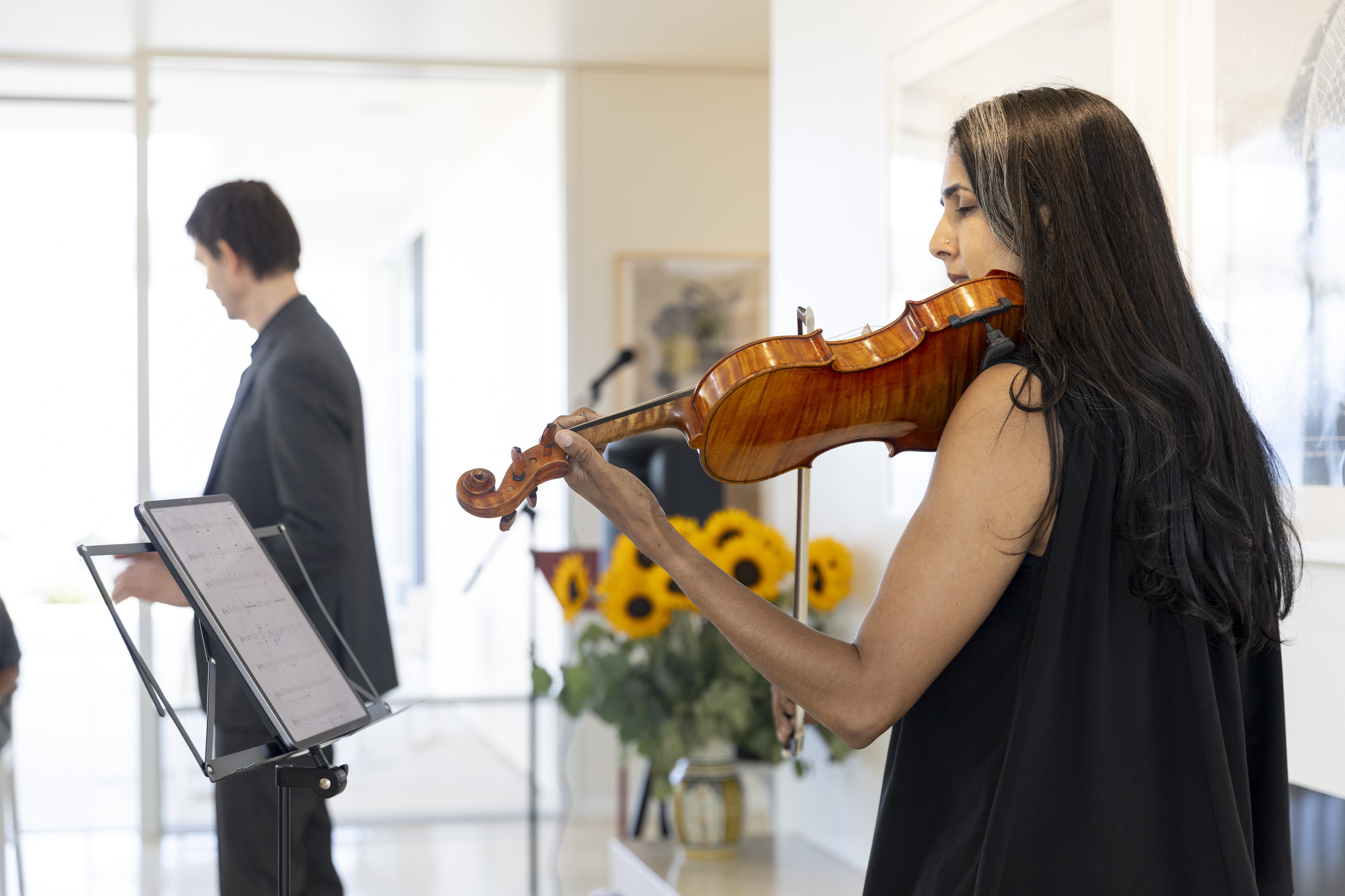 A violinist performing 