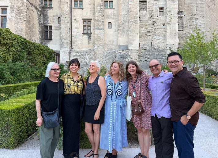 The Avignon travel group gathering for the Première of We Do Not Part – Han Kang by Julie Deliquet with Isabelle Hupert at the Cour d’honneur du Palais des Papes