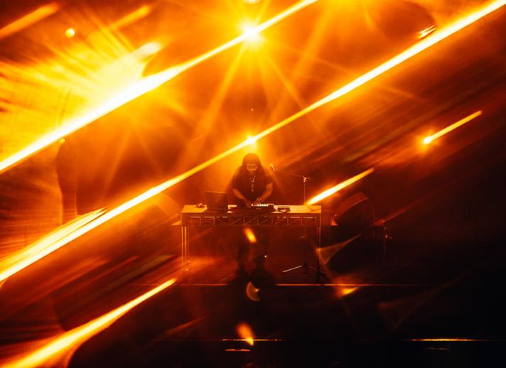 Jlin performing live on stage