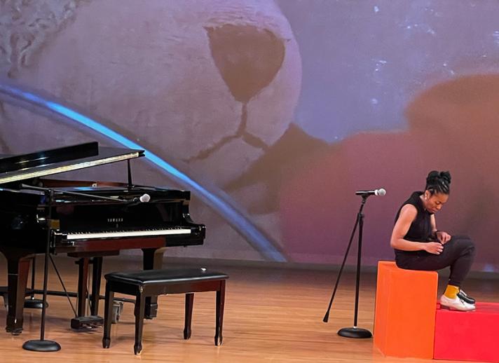 Kyreeana Breelin Alexander on stage in "We Cool"