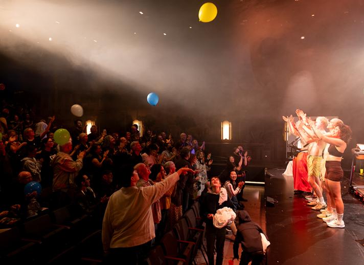 Audience engaging with Pony cam performers at The Nimoy