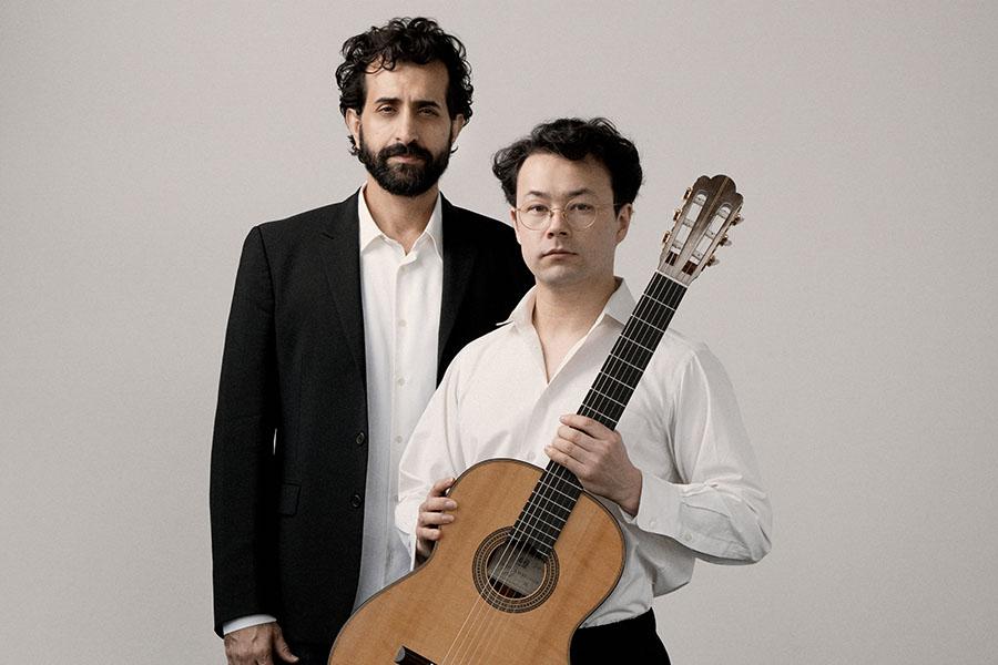 Karim Sulayman and Sean Shibe stand in front of a white background