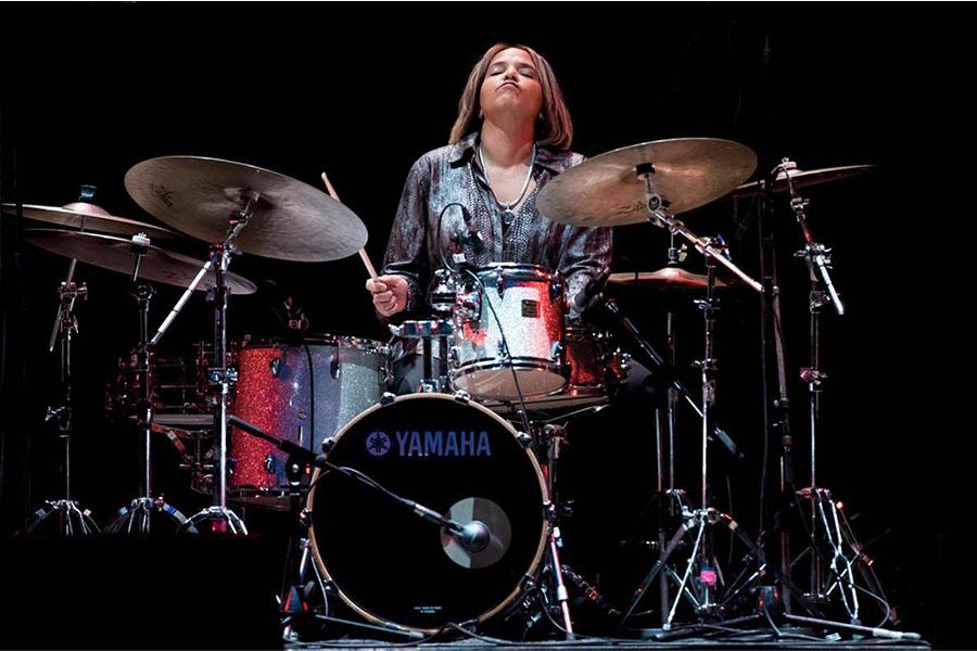 Terri Lyne Carrington plays the drums on stage