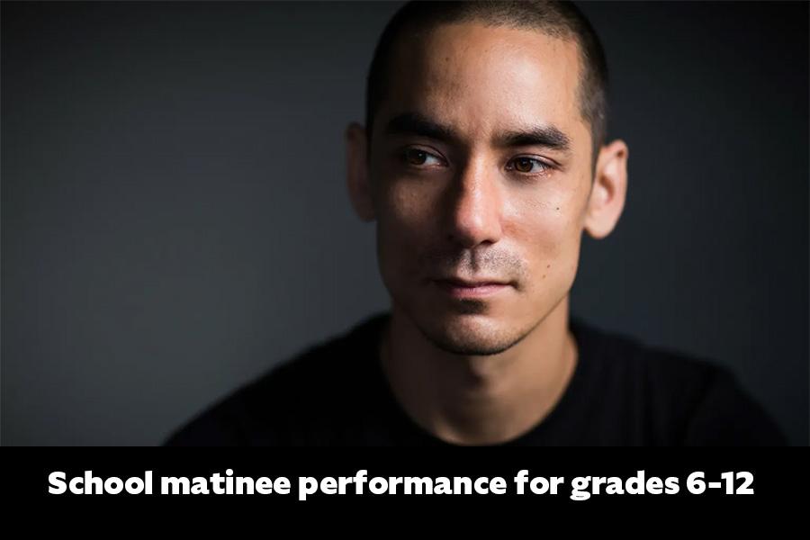 Image of Andy Akiho with text saying 'School Matinee Performance Grades 6-12'