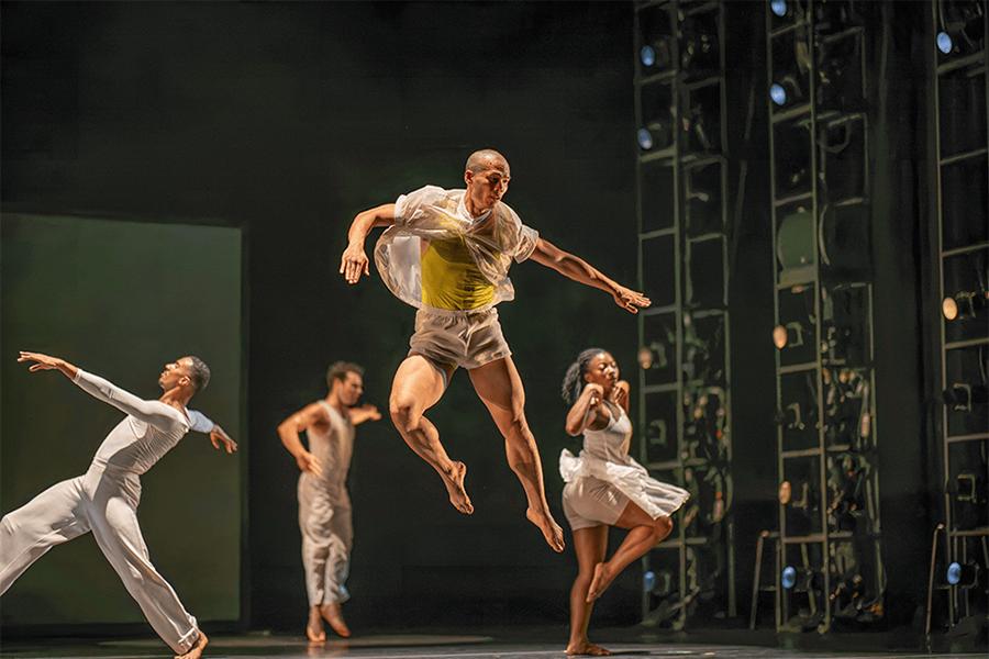 on stage image of Bill T. Jones/Arnie Zane company production of "Still/Here"