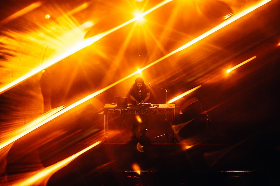 Jlin performing live on stage