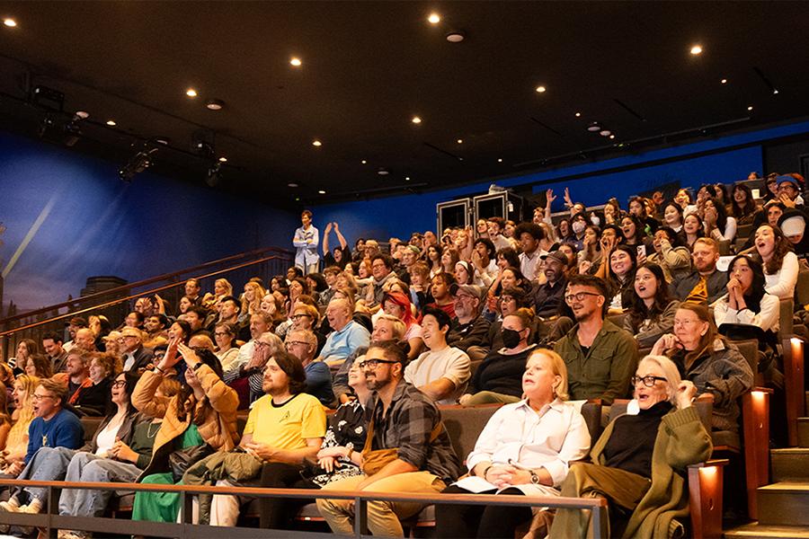 audience engaging with a performance at The Nimoy