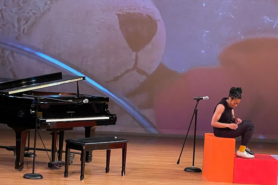 Kyreeana Breelin Alexander on stage in "We Cool"