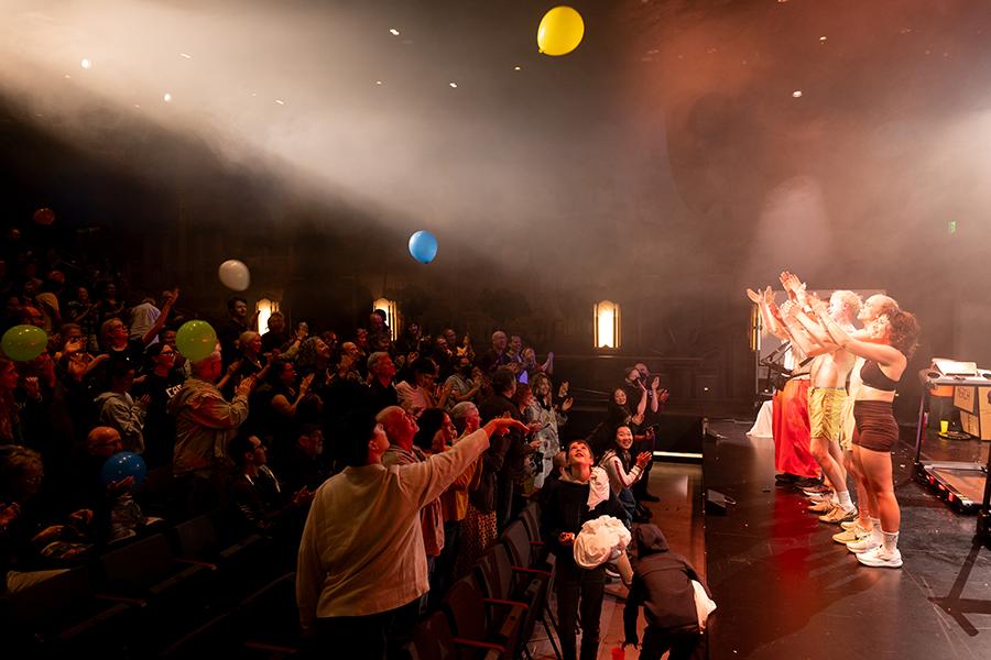 Audience engaging with Pony cam performers at The Nimoy
