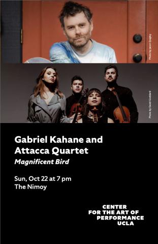 Program cover for Gabriel Kahane and Attacca Quartet