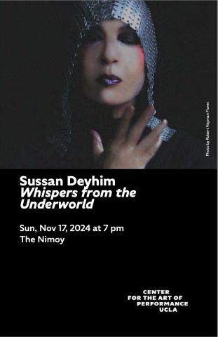 Program cover for Sussan Deyhim's 'Whispers from the Underworld' featuring image of Sussan