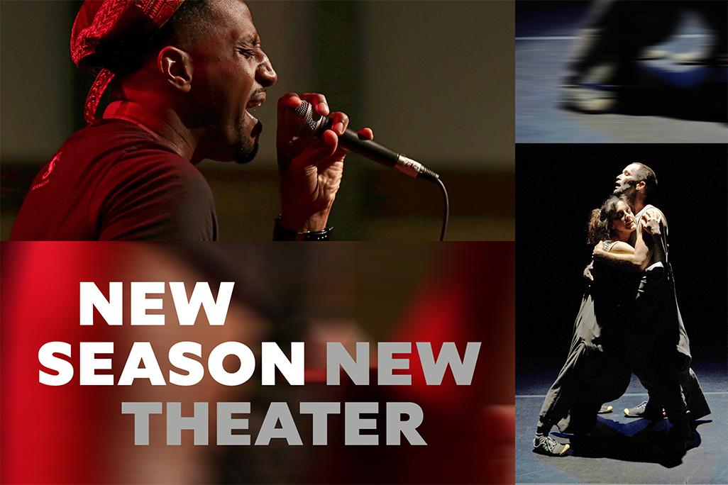 Collage of artists with 'New Season New Theater'