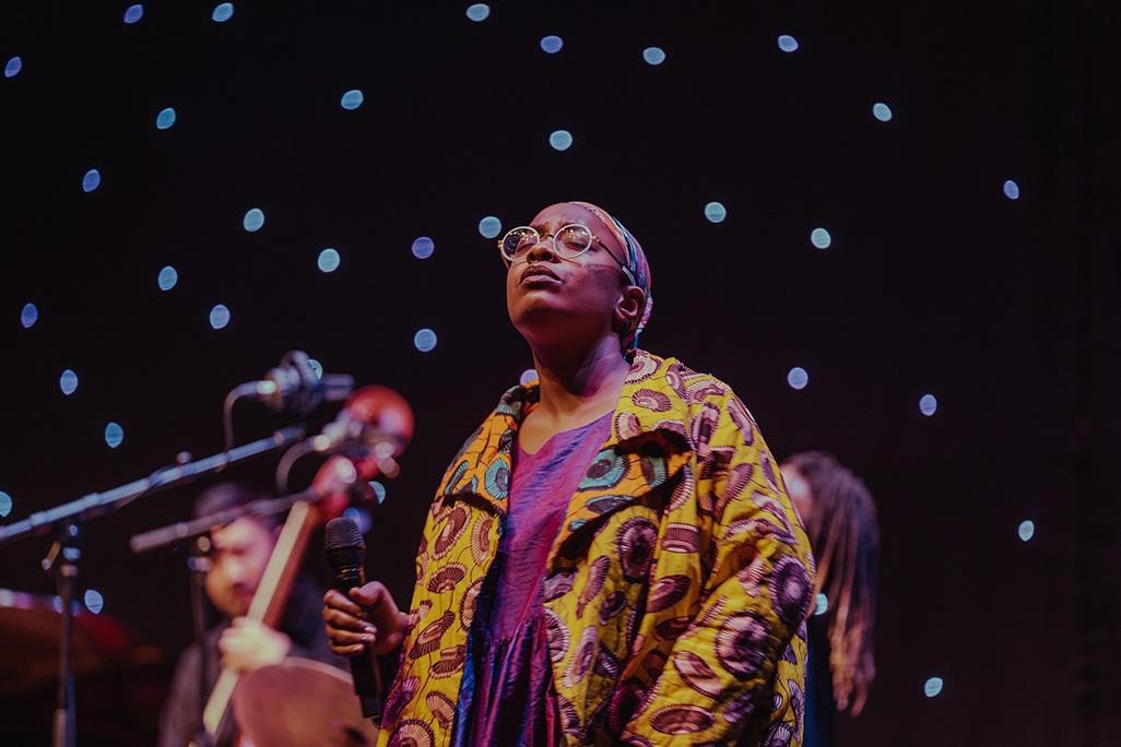 Cécile McLorin Salvant performs on stage