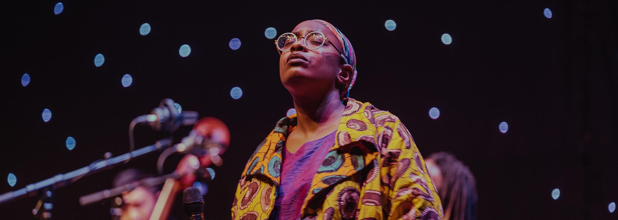 Cécile McLorin Salvant performs on stage