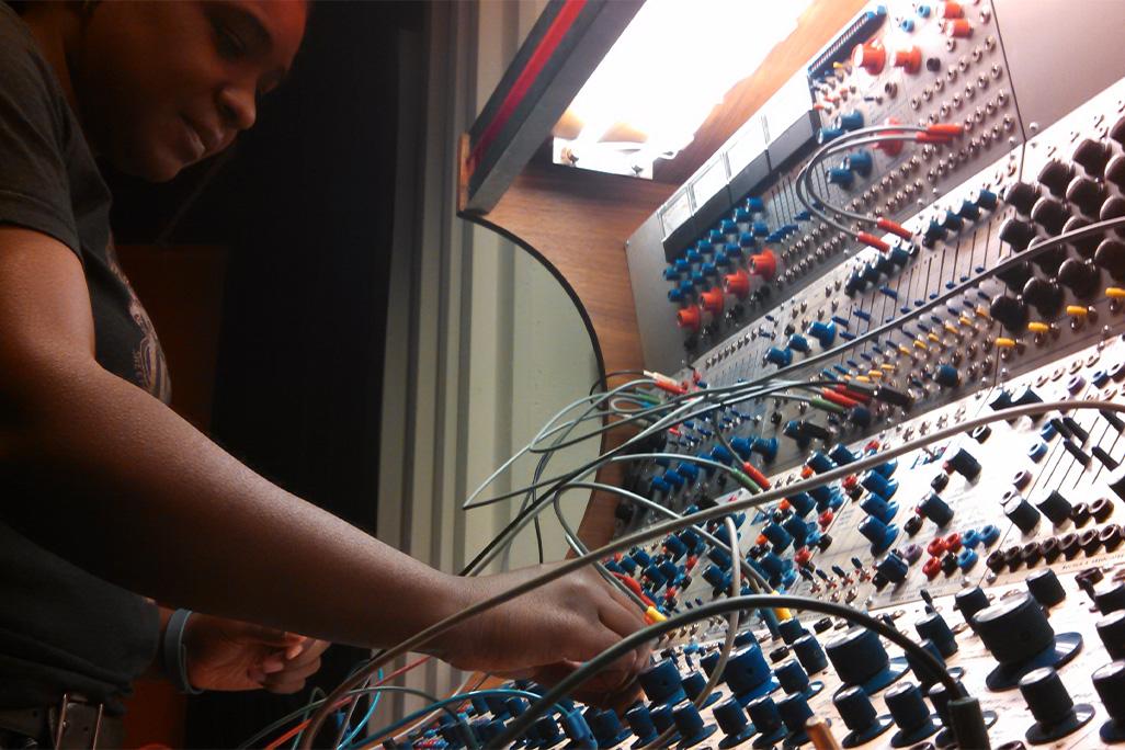Yvette Janine Jackson works at a mixing console