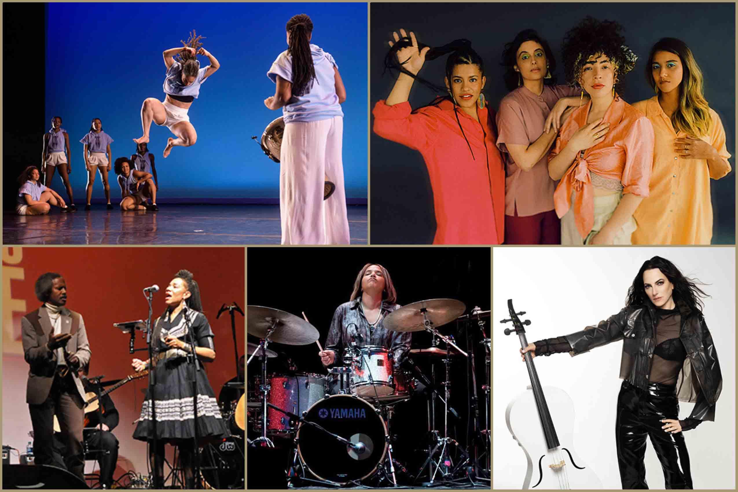 A preview of the CAP UCLA 2023-24 Season featuring Urban Bush Women, Terri Lyne Carrington, LADAMA, Maya Beiser x Philip Glass and Martha Redbone